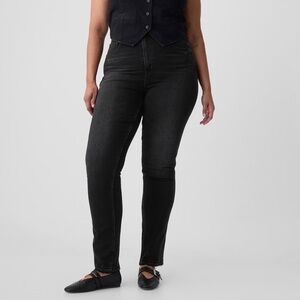 Gap High Rise Vintage Slim Jeans Washed Black Plus Size 35 Inches US 20 O